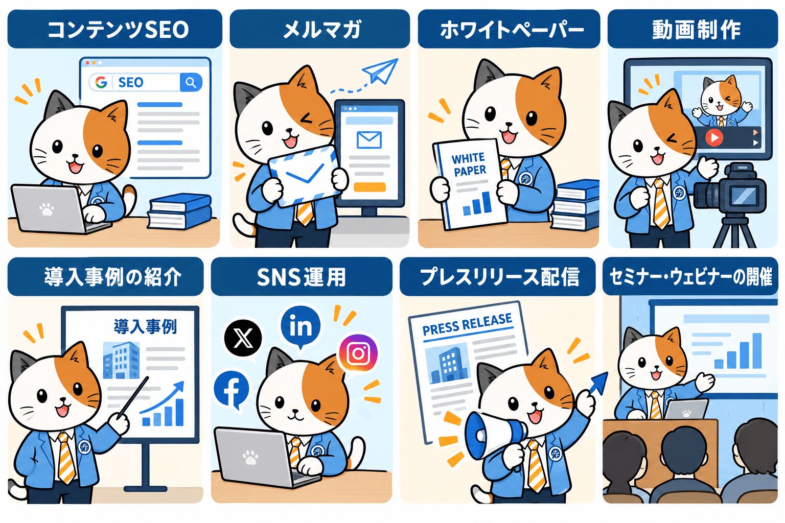 BtoB企業におけるコンテンツマーケティングの代表的な施策