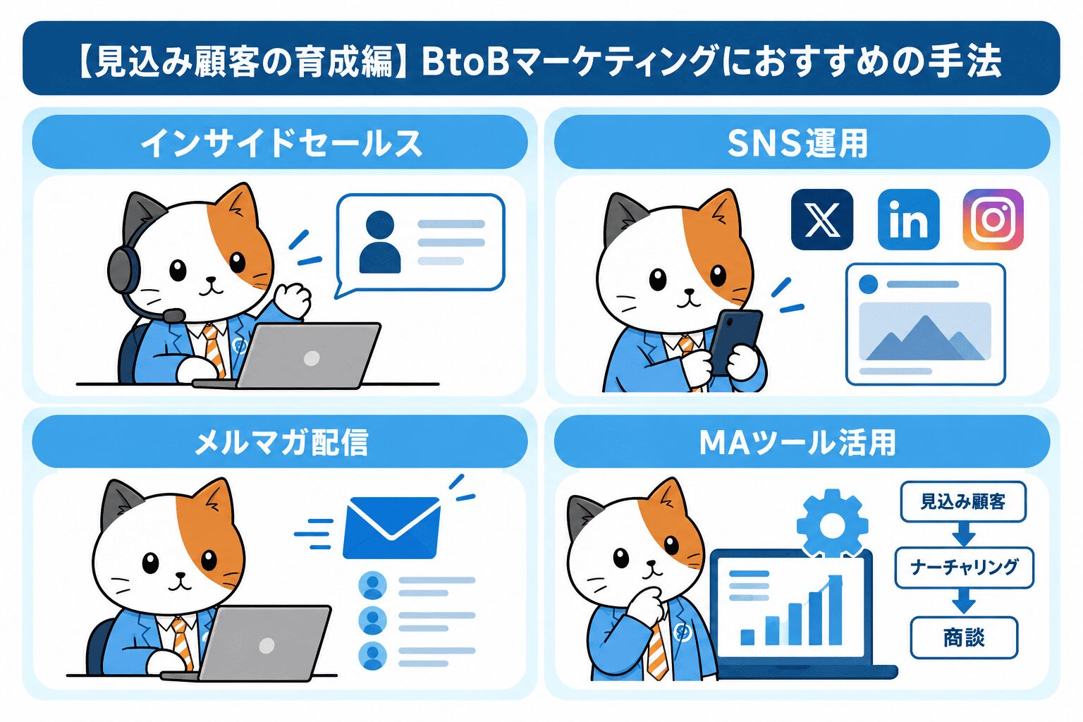 【見込み顧客育成編】BtoBマーケティングにおすすめの手法